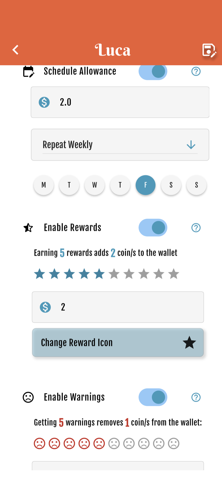 Allowances — Amount & schedule