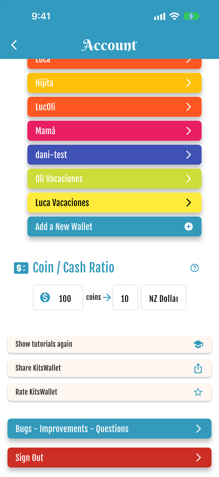 Mesadas — Ratio moneda ↔ dinero