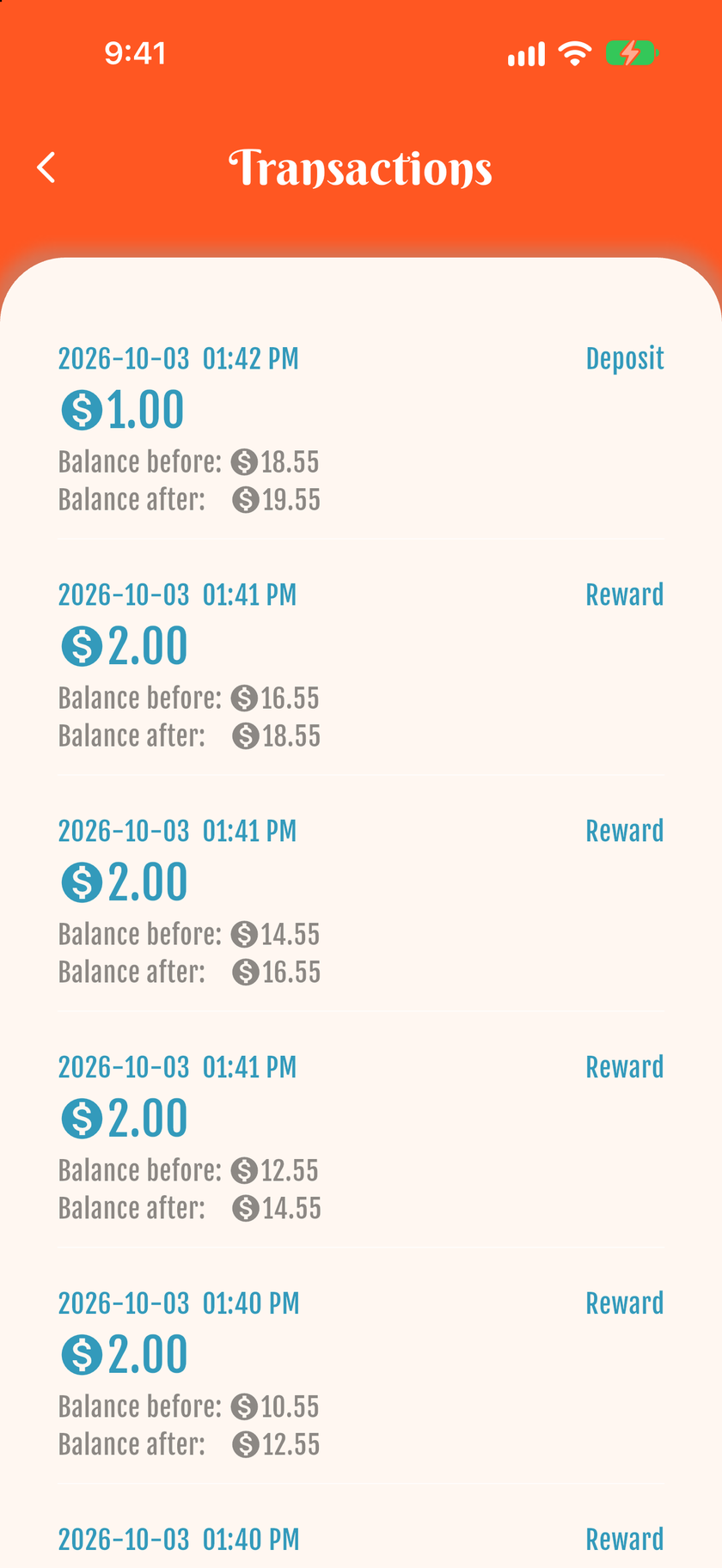 Deposits & Withdrawals — History