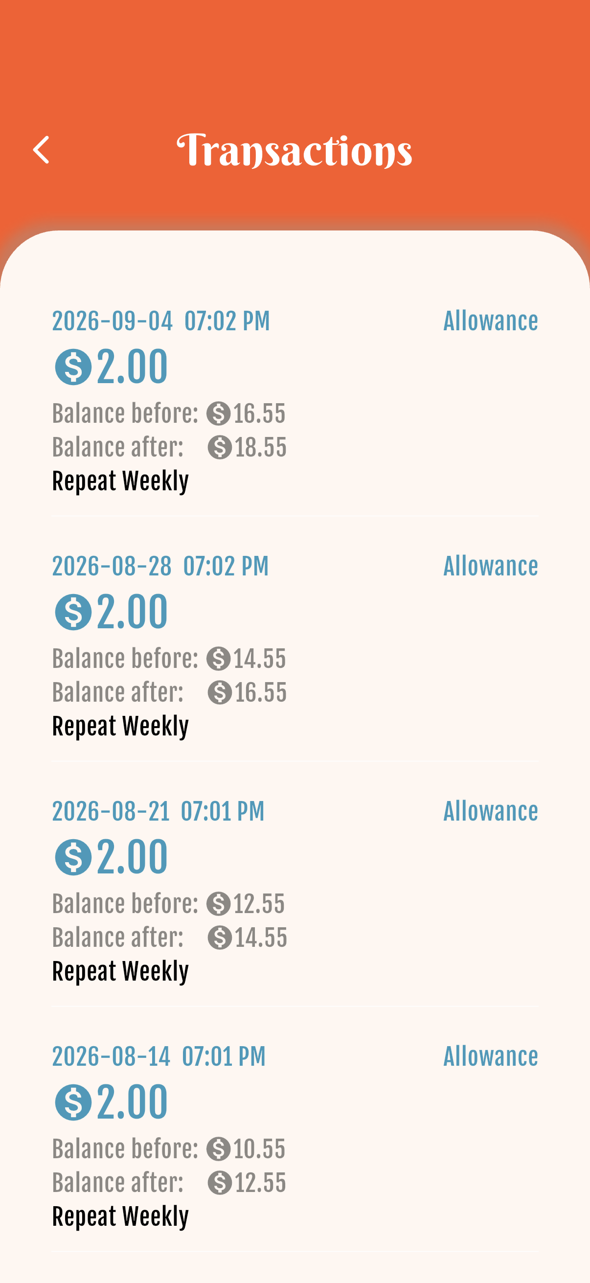 Deposits & Withdrawals — History