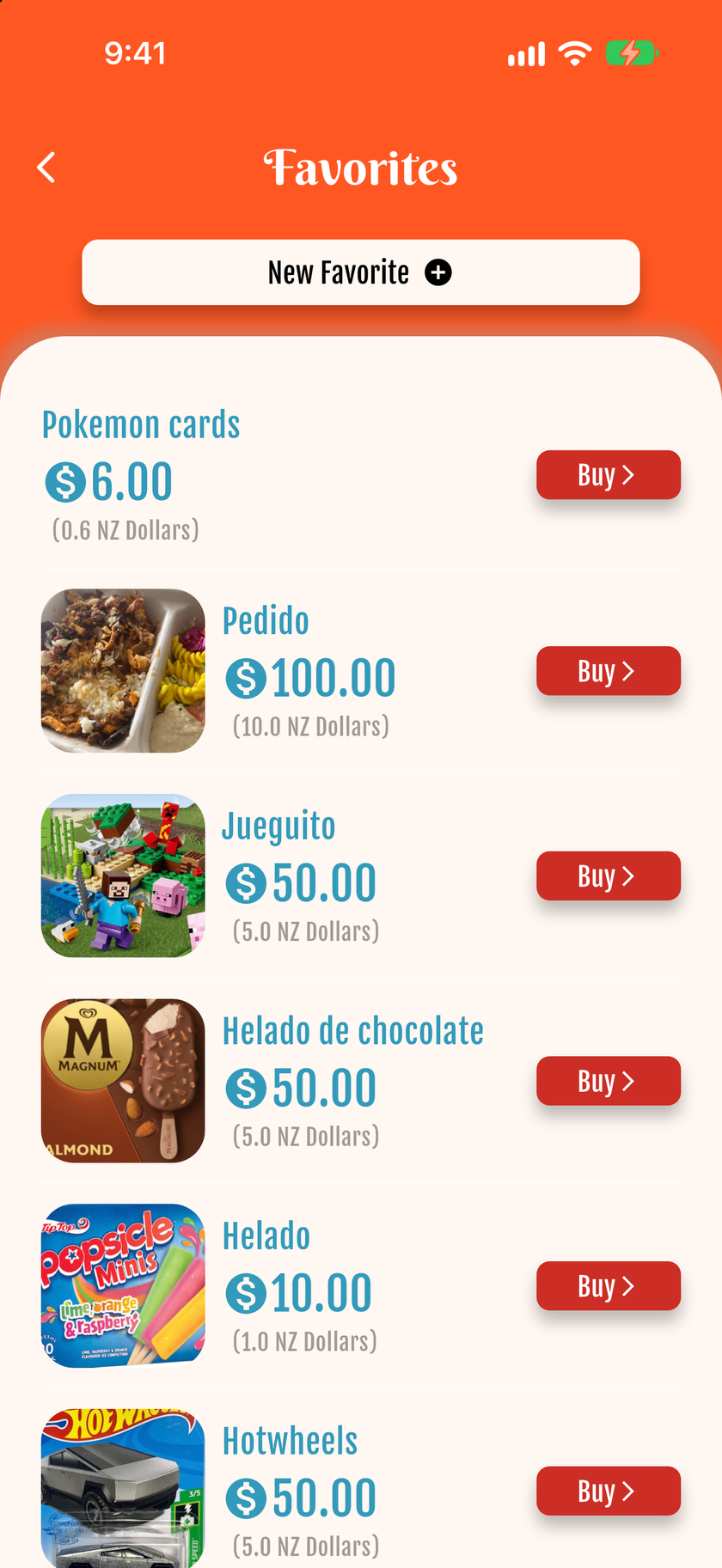 Favoritos (metas de economia) — Lista de favoritos