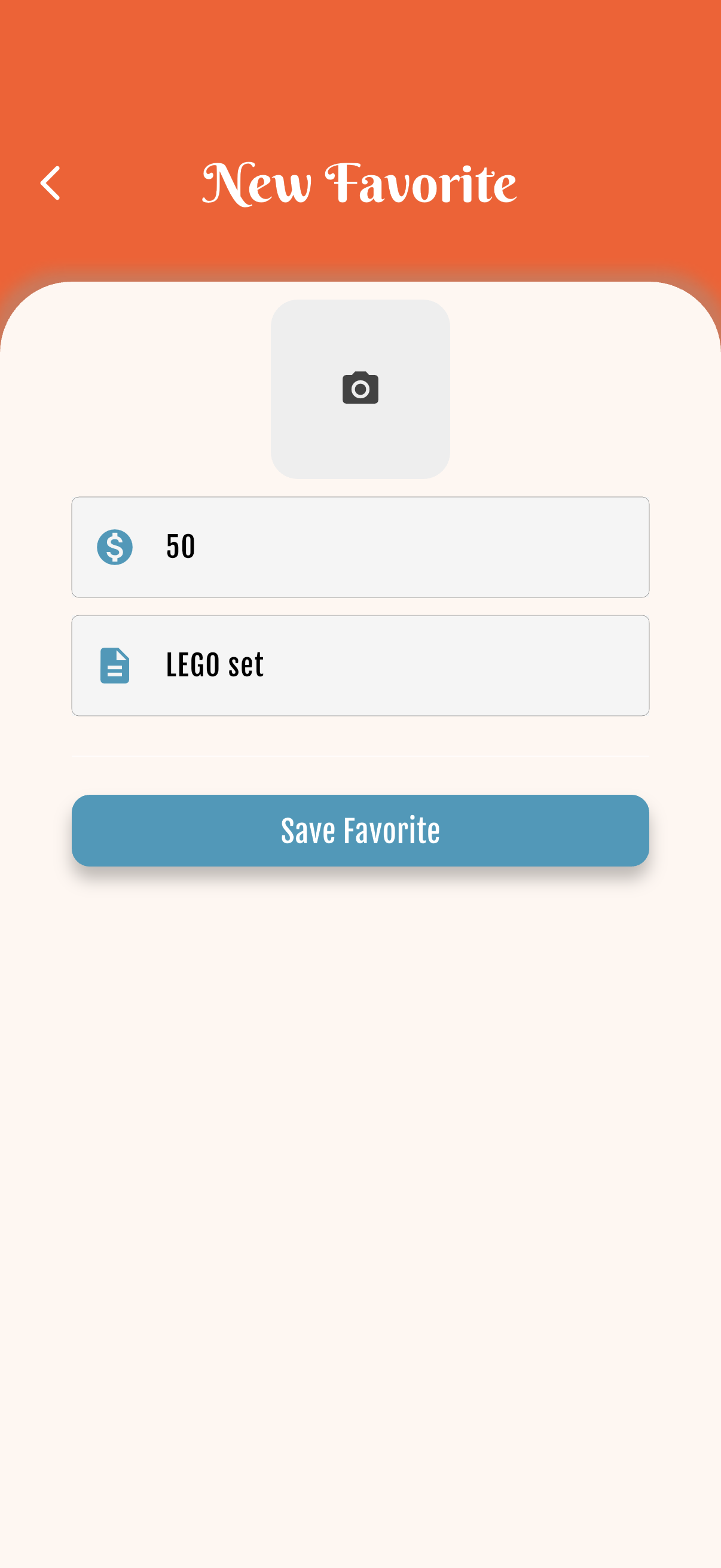 Favorites (Savings Goals) — Create a favorite