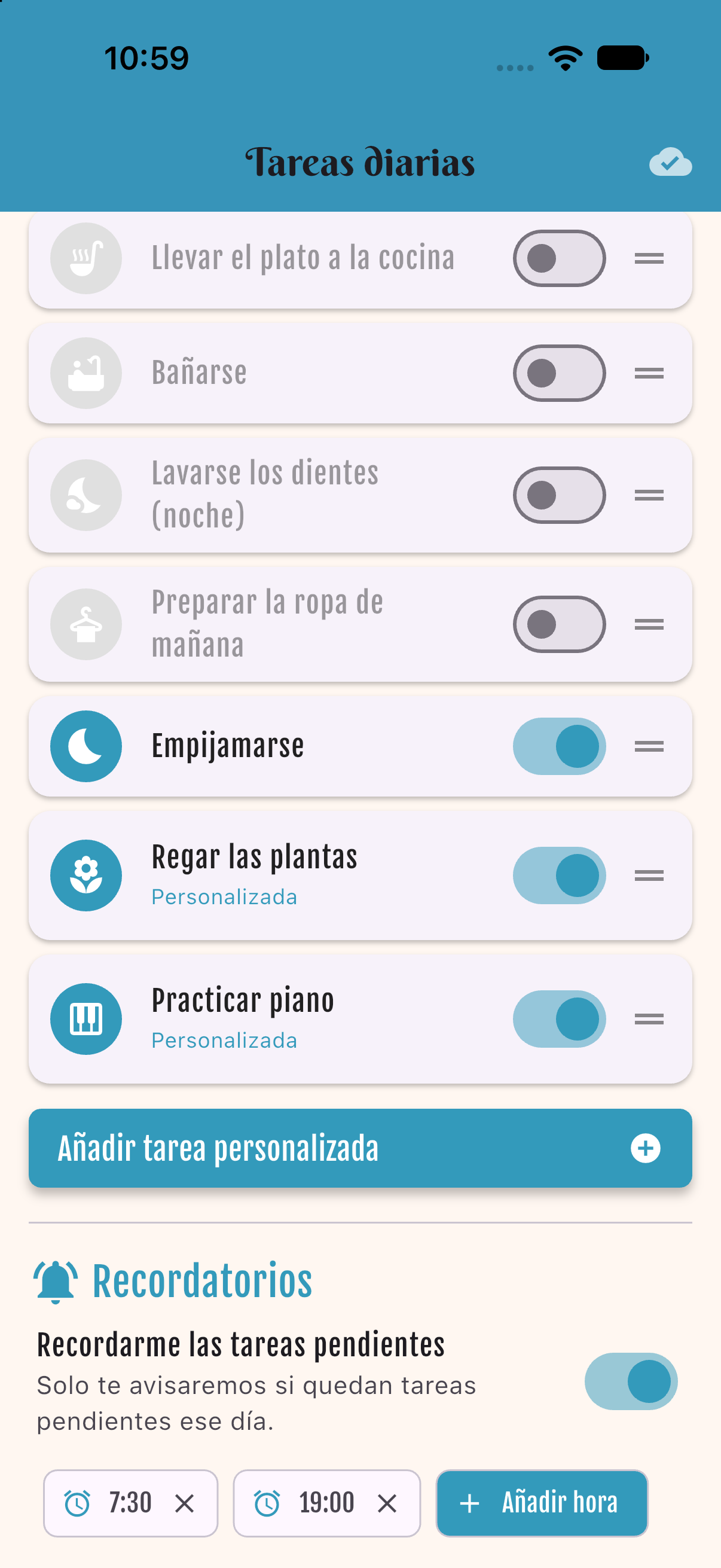 Tasks — Custom tasks & reminders