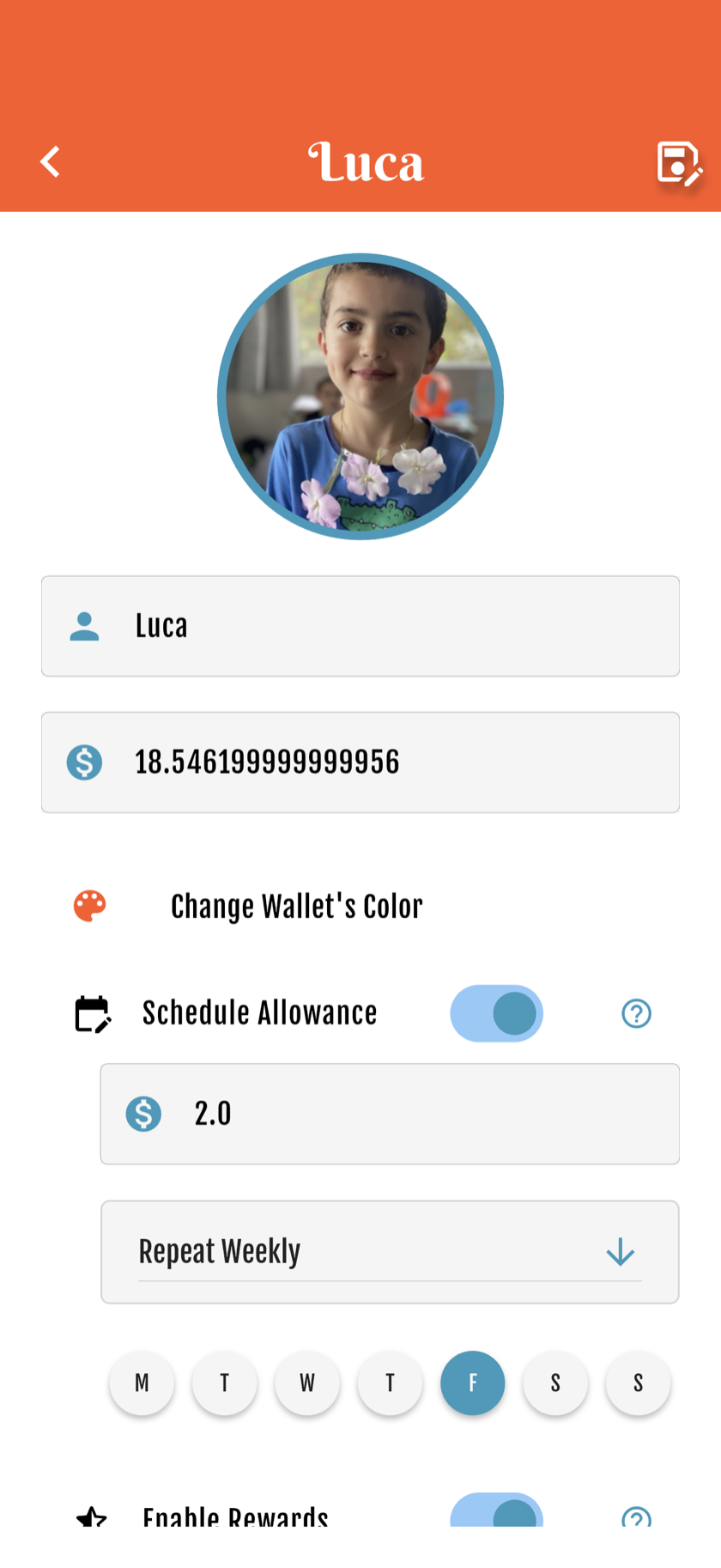 Kid's Wallet — Name, photo & color